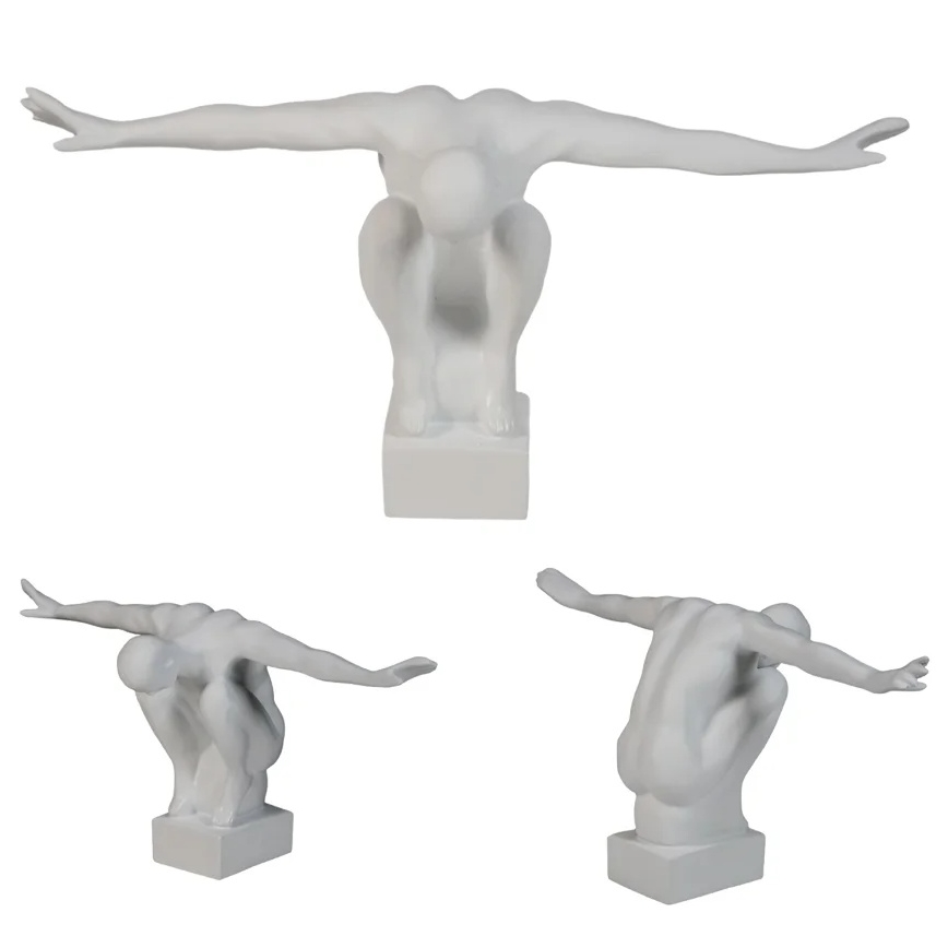 Décoration de table 19,5x16x38,5 cm, en résine, blanche