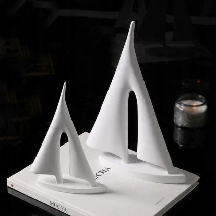 Décoration de table 21 cm résine/blanche