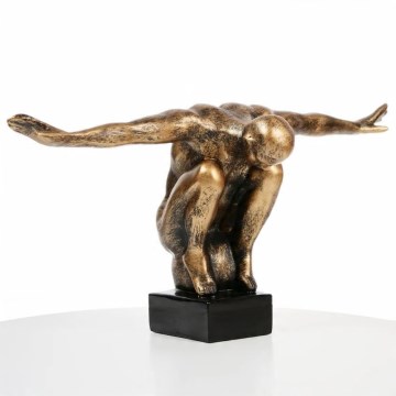 Décoration de table 25x41x20 cm résine/patine dorée