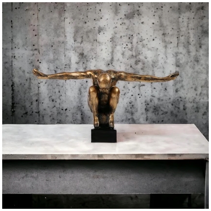 Décoration de table 25x41x20 cm résine/patine dorée