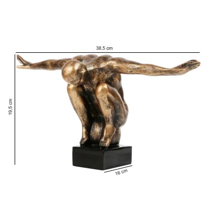 Décoration de table 25x41x20 cm résine/patine dorée
