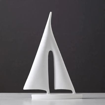 Décoration de table 28 cm en résine — blanc