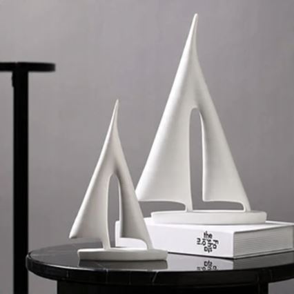 Décoration de table 28 cm en résine — blanc