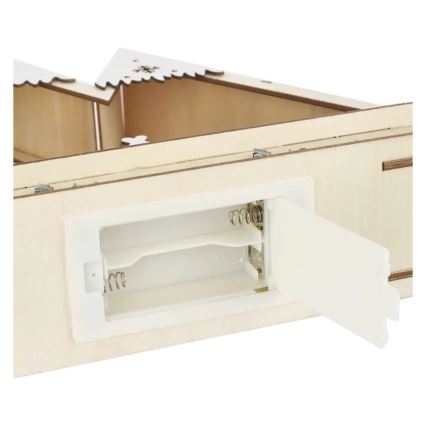 Décoration LED de Noël, 0,6 W, 2xAA — scène de Noël