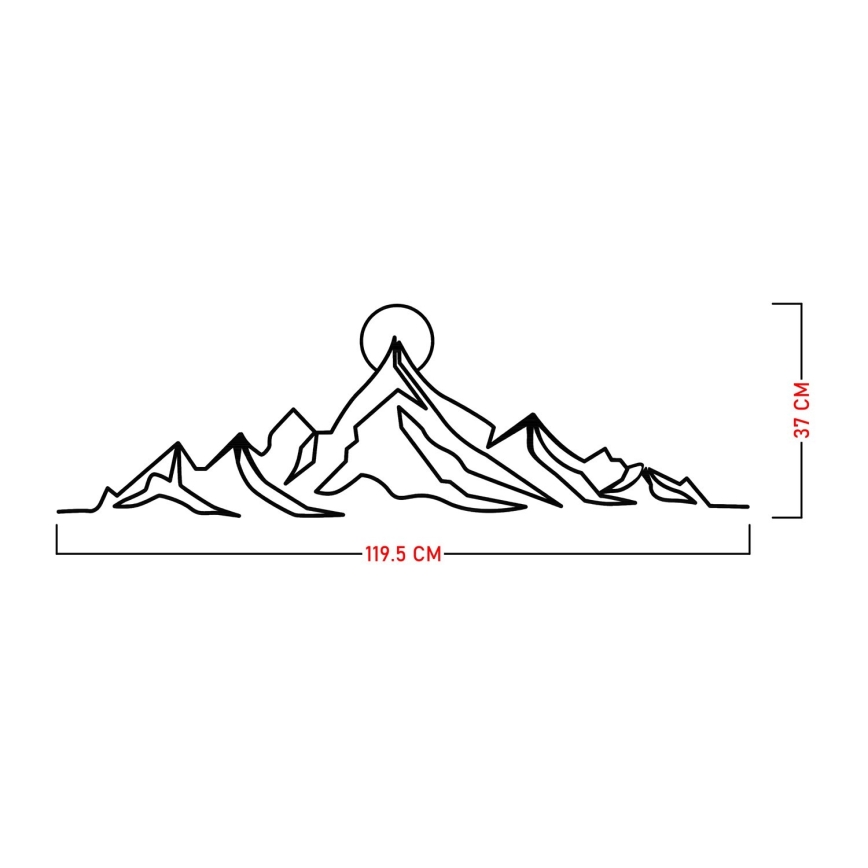Décoration murale 119,5x37 cm montagnes métal