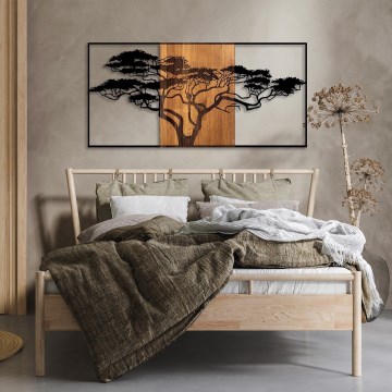 Décoration murale 147x70 cm arbre bois/métal