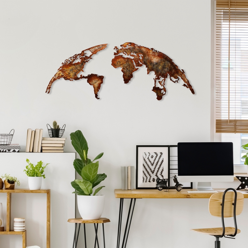 Décoration murale 2 pce 150x59 planète métal