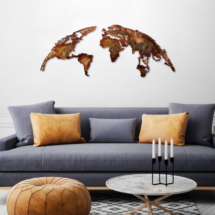 Décoration murale 2 pce 150x59 planète métal