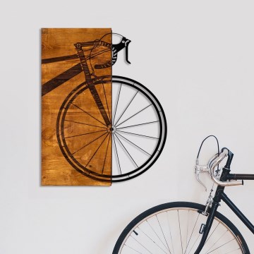 Décoration murale 45x58 cm bike bois/métal