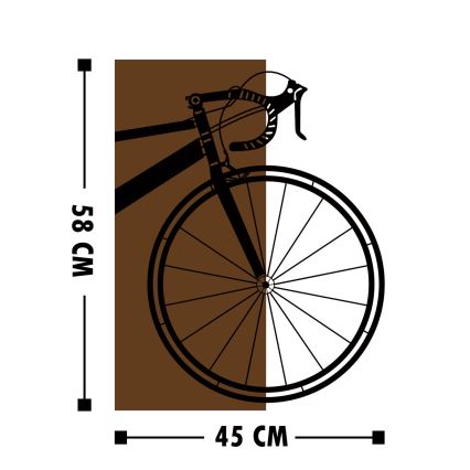 Décoration murale 45x58 cm bike bois/métal