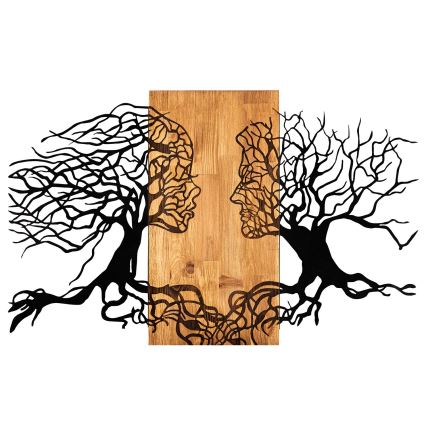 Décoration murale 58x92 cm arbre de vie bois/métal
