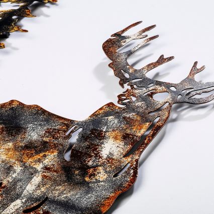 Décoration murale 65x79 cm cerf métal