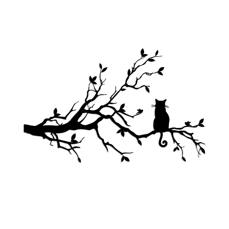 Décoration murale 80x50 cm branche métal