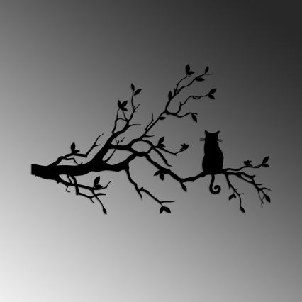 Décoration murale 80x50 cm branche métal