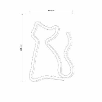 Décoration murale néon CAT LED/3W/3xAA USB jaune