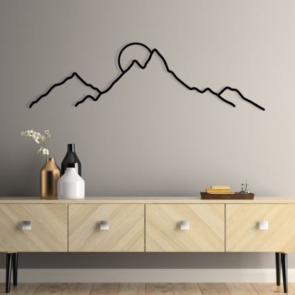 Decorazione da muro 100x29 cm montagne metallo