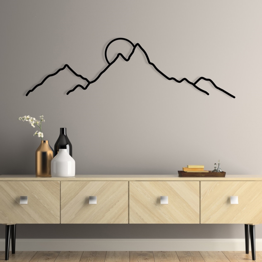 Decorazione da muro 100x29 cm montagne metallo
