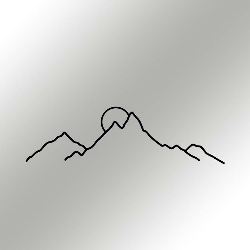 Decorazione da muro 100x29 cm montagne metallo