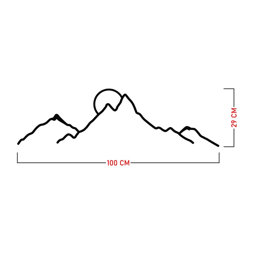 Decorazione da muro 100x29 cm montagne metallo