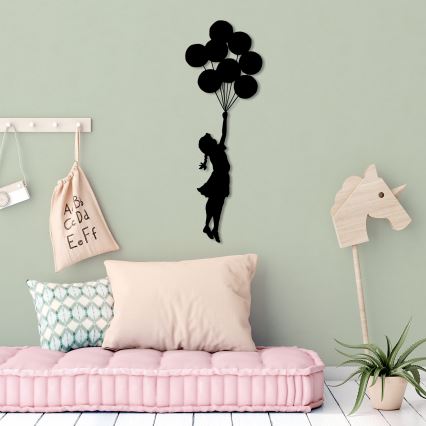 Decorazione da muro 100x34 cm bambina metallo