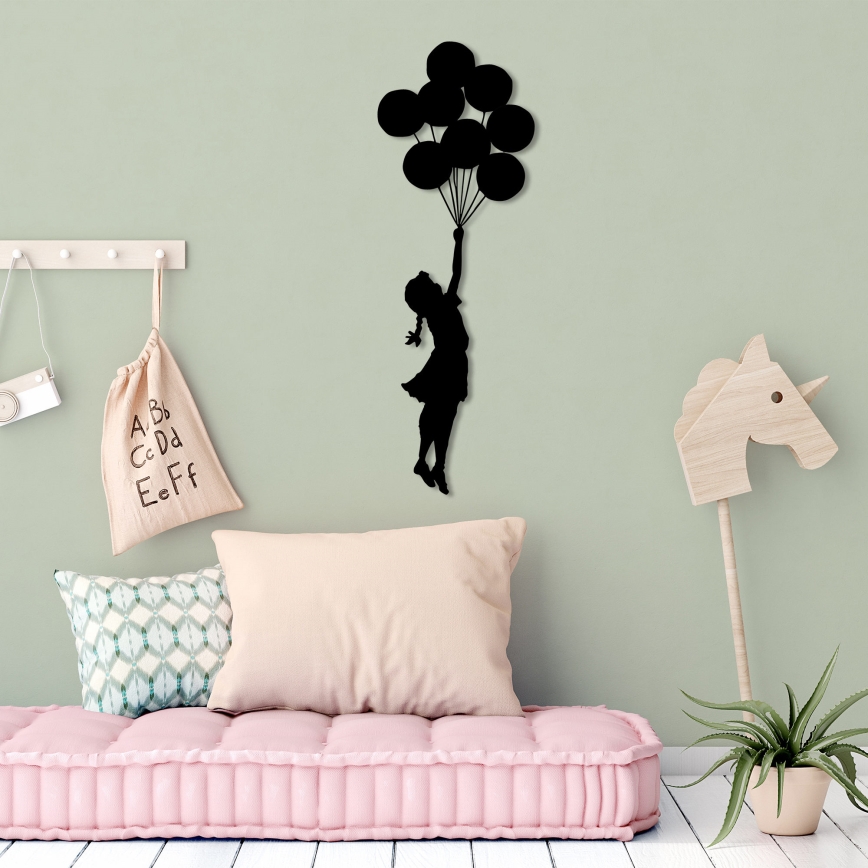 Decorazione da muro 100x34 cm bambina metallo