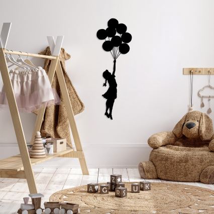 Decorazione da muro 100x34 cm bambina metallo