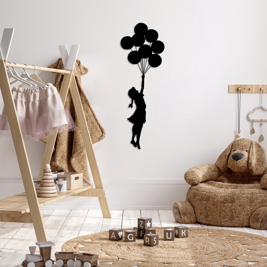 Decorazione da muro 100x34 cm bambina metallo