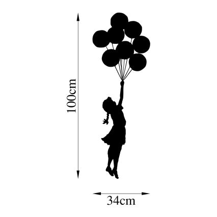 Decorazione da muro 100x34 cm bambina metallo