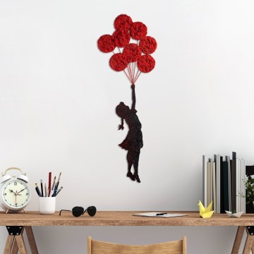 Decorazione da muro 100x34 cm bambina metallo/muschio