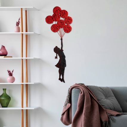 Decorazione da muro 100x34 cm bambina metallo/muschio