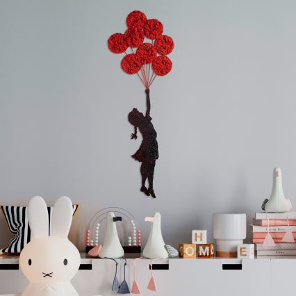 Decorazione da muro 100x34 cm bambina metallo/muschio