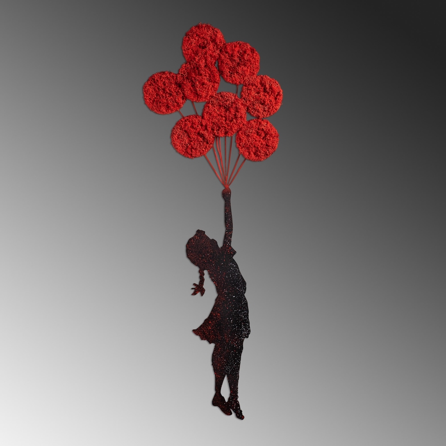Decorazione da muro 100x34 cm bambina metallo/muschio