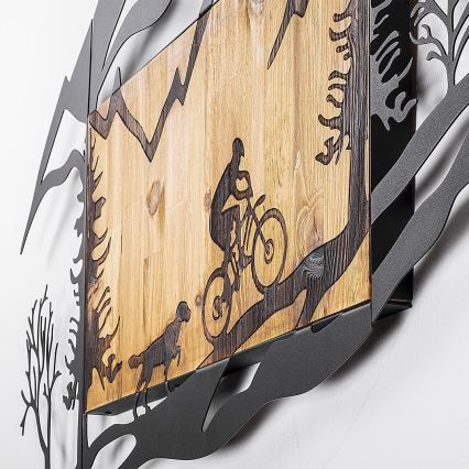 Decorazione da muro 110x65 cm giro in moto legno/metallo