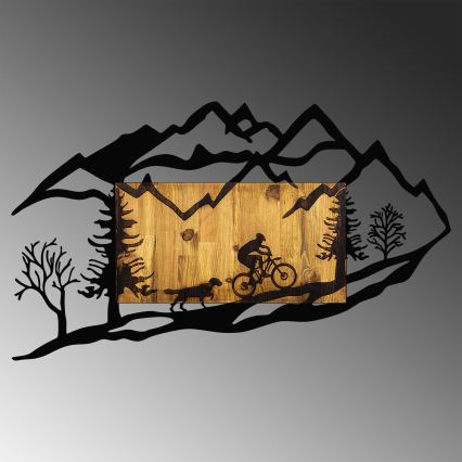 Decorazione da muro 110x65 cm giro in moto legno/metallo