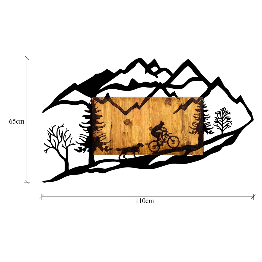 Decorazione da muro 110x65 cm giro in moto legno/metallo