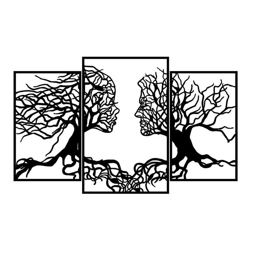 Decorazione da muro 116x71 cm Albero della Vita metallo