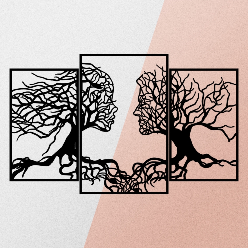 Decorazione da muro 116x71 cm Albero della Vita metallo