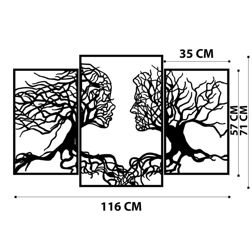 Decorazione da muro 116x71 cm Albero della Vita metallo