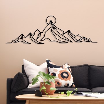 Decorazione da muro 119,5x37 cm montagne metallo