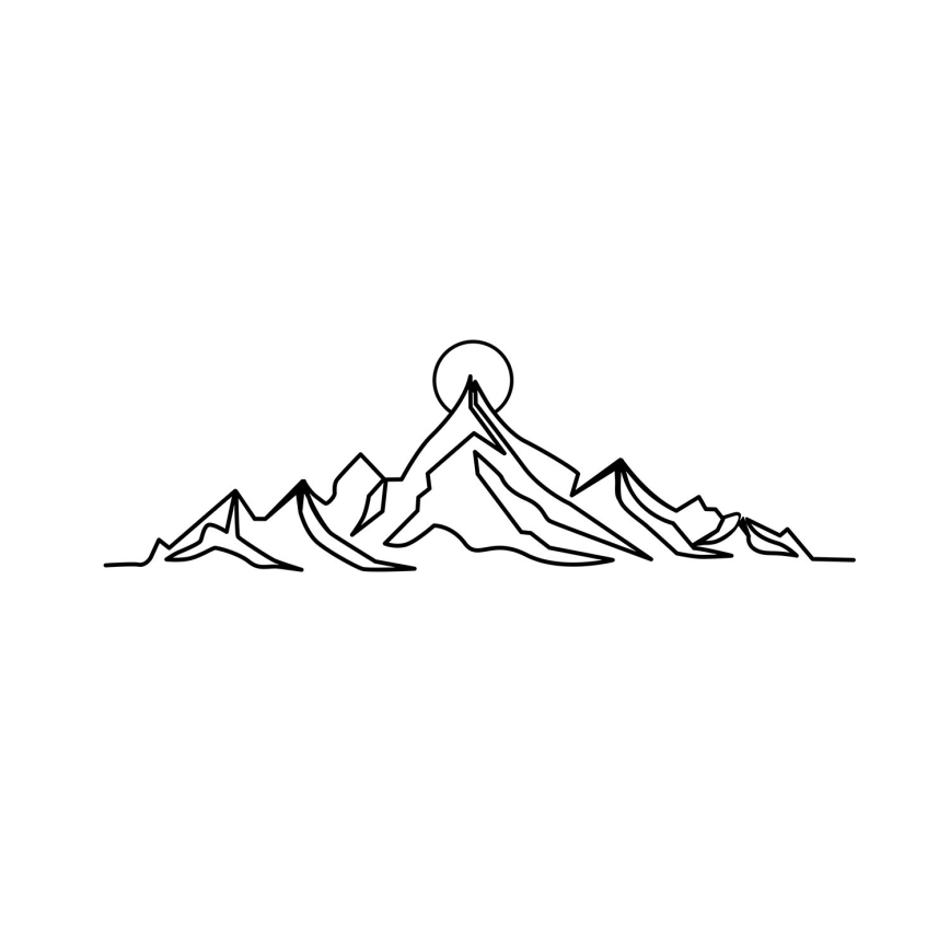 Decorazione da muro 119,5x37 cm montagne metallo