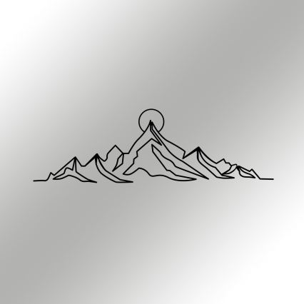 Decorazione da muro 119,5x37 cm montagne metallo