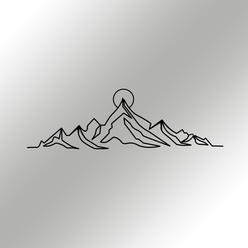Decorazione da muro 119,5x37 cm montagne metallo