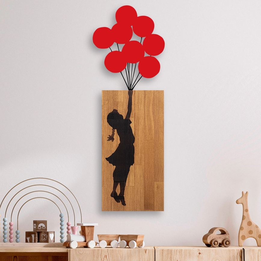Decorazione da muro 34x99 cm bambina legno/metallo
