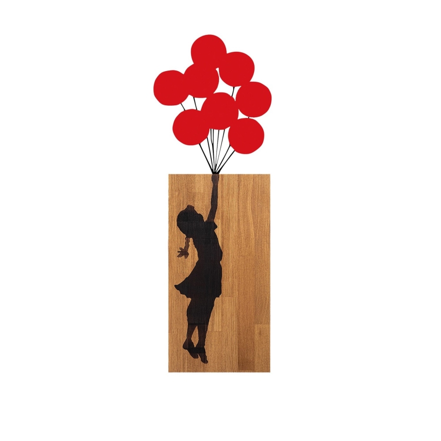 Decorazione da muro 34x99 cm bambina legno/metallo