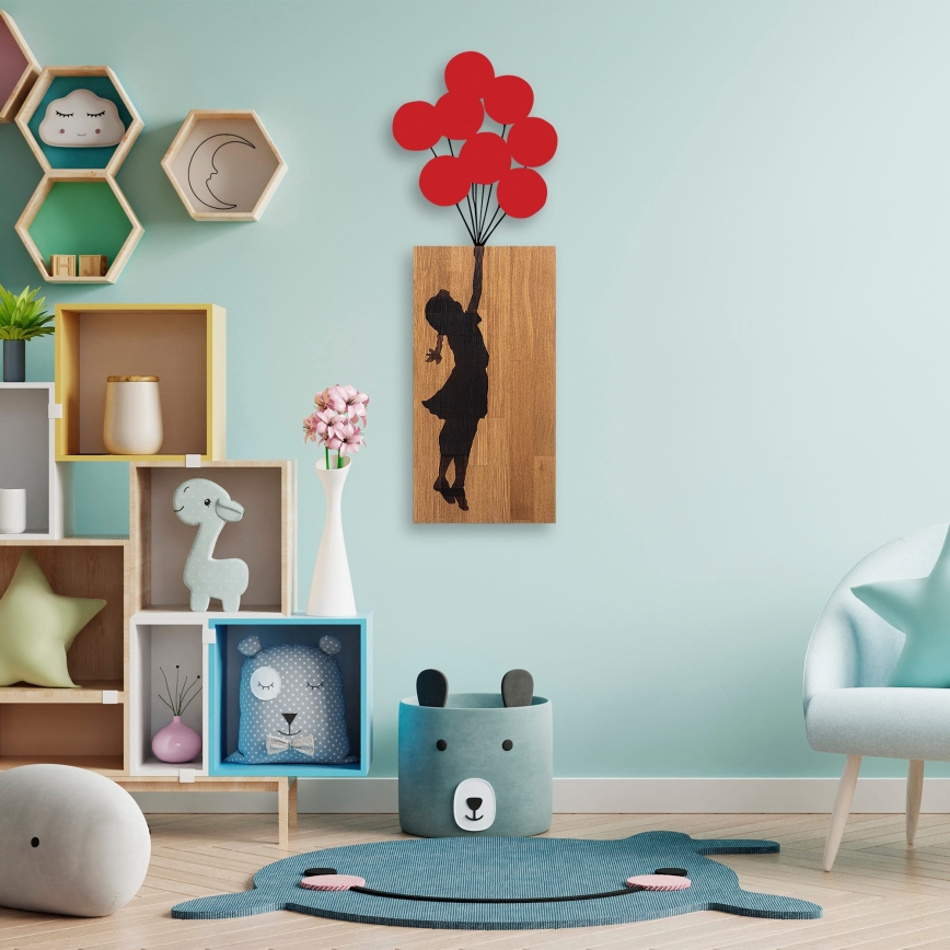 Decorazione da muro 34x99 cm bambina legno/metallo