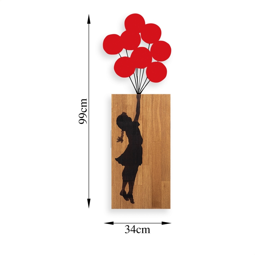 Decorazione da muro 34x99 cm bambina legno/metallo