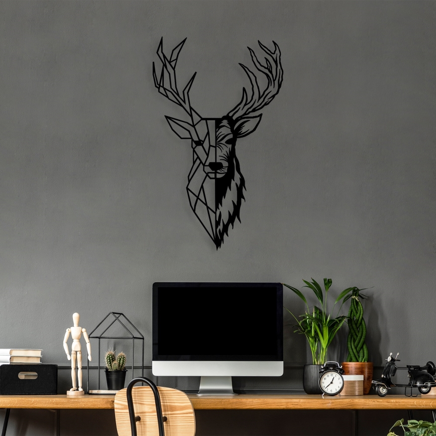 Decorazione da muro 42x70 cm cervo metallo