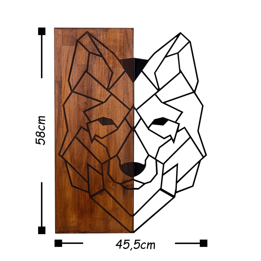 Decorazione da muro 45,5x58 cm lupo