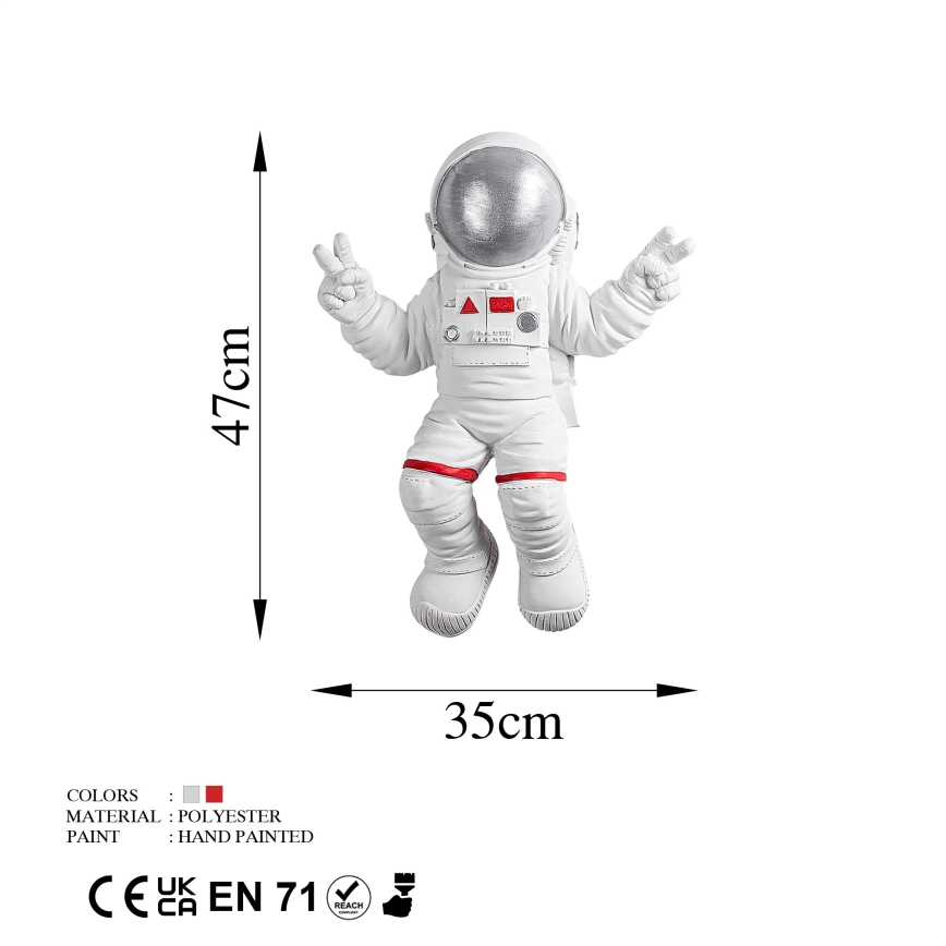 Decorazione da muro 47x35 cm astronaut argento