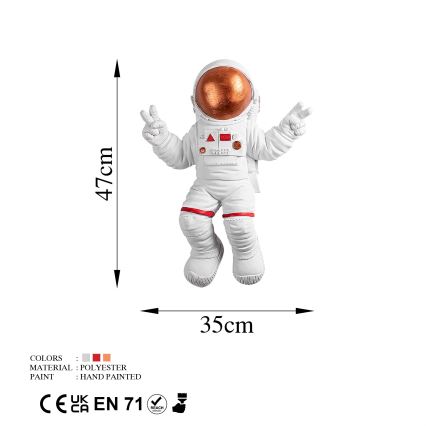 Decorazione da muro 47x35 cm astronaut rame